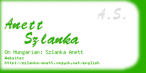 anett szlanka business card